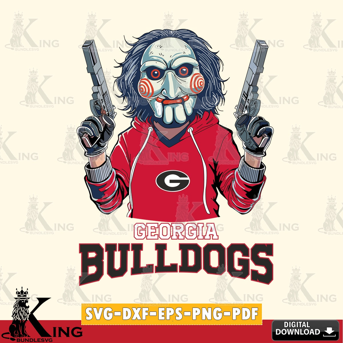 Custom design featuring Georgia Bulldogs Jigsaw Billy Football, a digital file for silhouette cameo and cricut projects