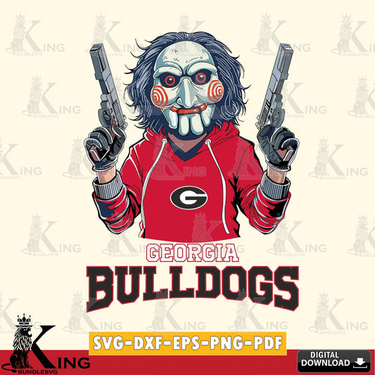 Custom design featuring Georgia Bulldogs Jigsaw Billy Football, a digital file for silhouette cameo and cricut projects