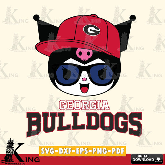 Georgia Bulldogs Kuromi Football Cool SVG file, Cricut, Cut file  , Digital Download , Instant Download, Sanrio svg, Clipart