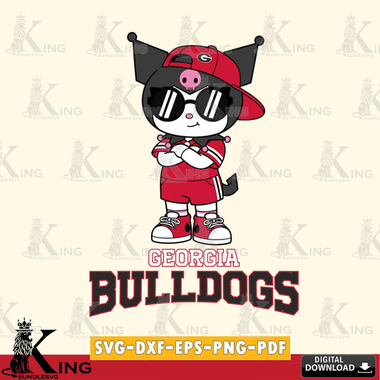 Georgia Bulldogs Kuromi Football Jersey SVG file, Cricut, Cut file  , Digital Download , Instant Download, Sanrio svg, Clipart