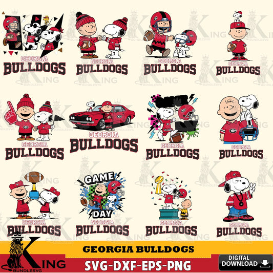 Georgia Bulldogs Peanuts Football NCAA Bundle SVG, Cricut, Cut file  , Digital Download , Instant Download, Peanuts svg, NCAA svg, Football svg, Sport svg
