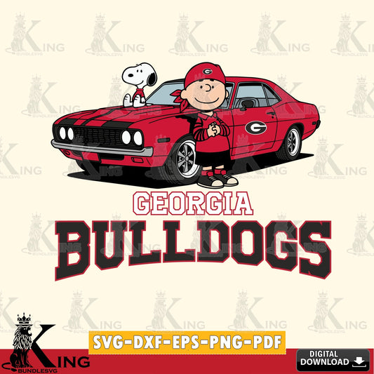 Georgia Bulldogs Peanuts Muscle Car SVG, Cricut, Cut file  , Digital Download , Instant Download, Peanuts svg, NCAA svg, Football svg, Sport svg