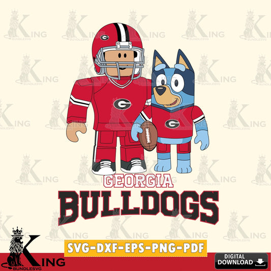 Georgia Bulldogs Roblox & Bluey Football SVG file , NCAA Cricut,  File cut , Digital Download , PDF File