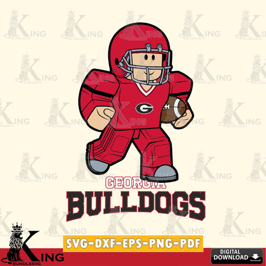 Georgia Bulldogs Roblox Player Rugby SVG file , NCAA Cricut,  File cut , Digital Download , PDF File