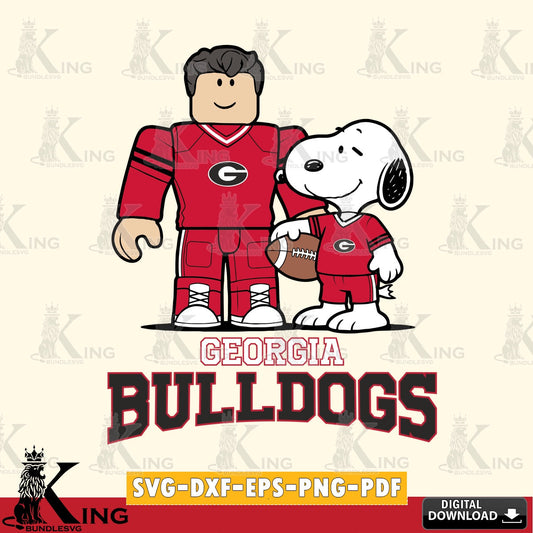 Georgia Bulldogs Roblox & Snoopy Football SVG file , NCAA Cricut,  File cut , Digital Download , PDF File