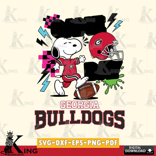 Georgia Bulldogs Snoopy Game day SVG, Cricut, Cut file  , Digital Download , Instant Download, Peanuts svg, NCAA svg, Football svg, Sport svg