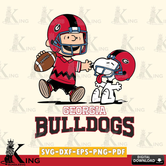 Georgia Bulldogs Snoopy and Peanut Fun SVG, Cricut, Cut file  , Digital Download , Instant Download, Peanuts svg, NCAA svg, Football svg, Sport svg