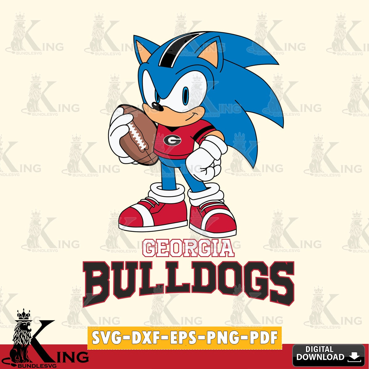 Georgia Bulldogs Sonic Game Day Ready SVG file, Vector , Digital Download , PDF File , Instant Download