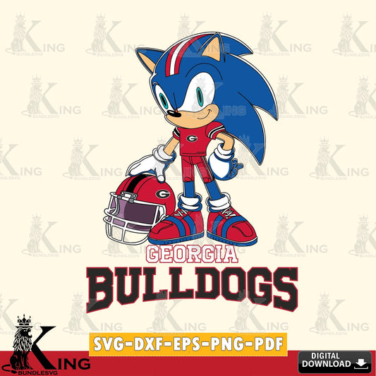 Georgia Bulldogs Sonic Player Football SVG file, Vector , Digital Download , PDF File , Instant Download