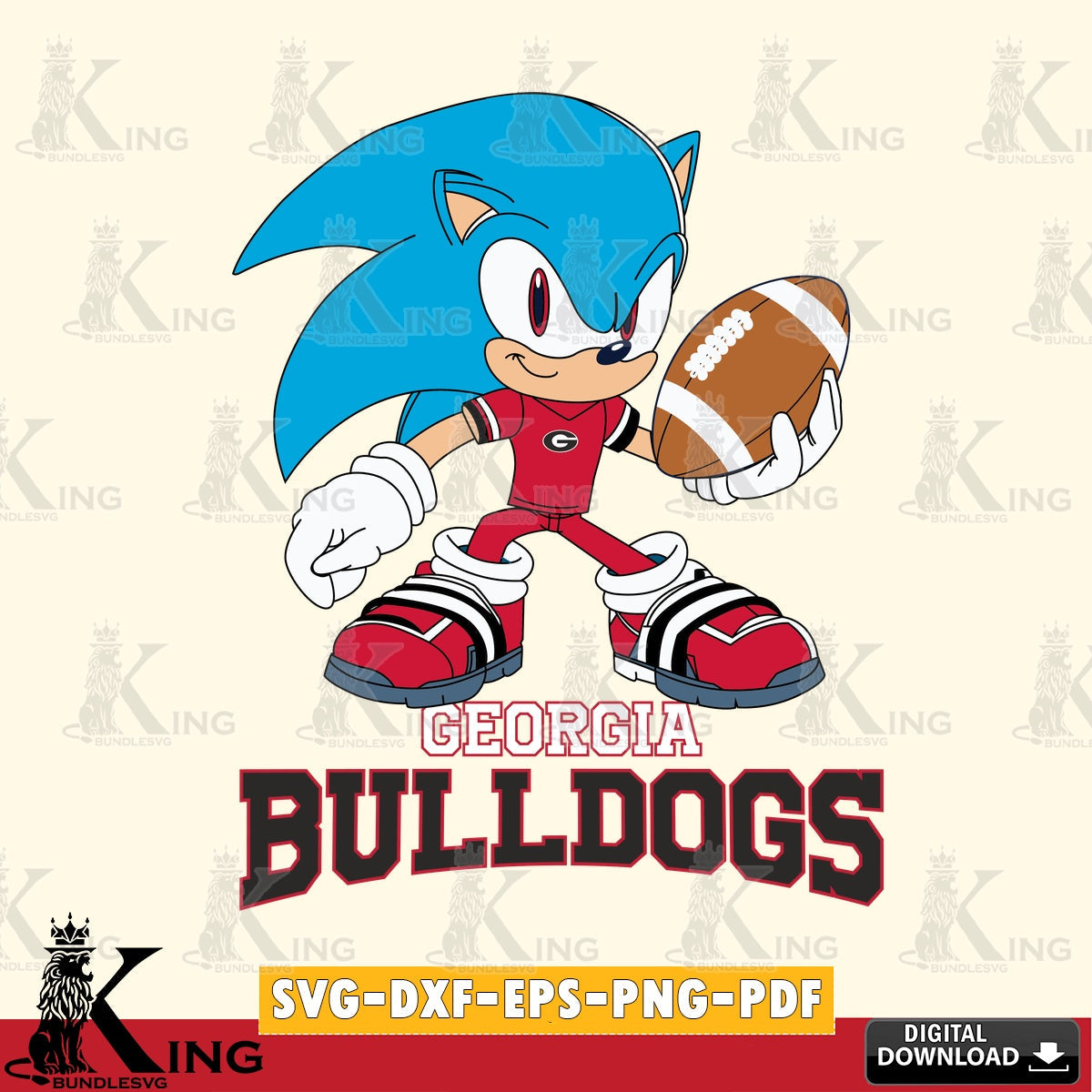 Stylish representation of Georgia Bulldogs Sonic Rugby, versatile clip art for stickers, decals, and mugs
