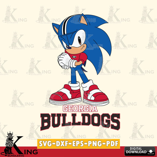 Georgia Bulldogs Sonic cute Football SVG file, Vector , Digital Download , PDF File , Instant Download