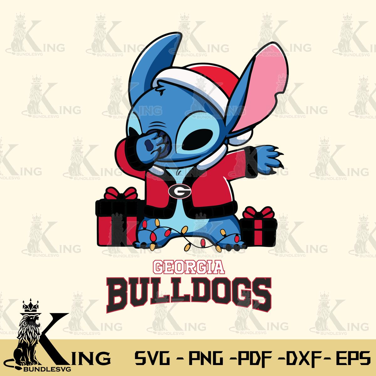 Georgia Bulldogs Stitch Merry Christmas Svg Eps Dxf Png File, Digital Download