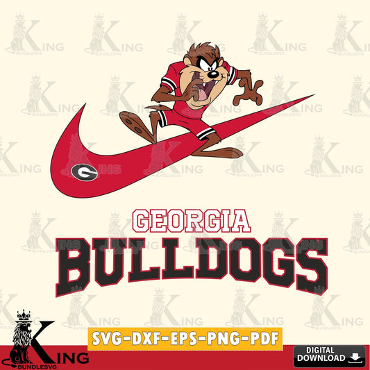Georgia Bulldogs Taz Football Nike SVG file, Cut file  , Digital Download , Instant Download, Taz svg, NCAA svg