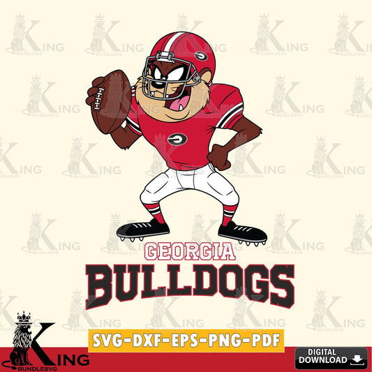 Georgia Bulldogs Taz Football Player SVG file, Cut file  , Digital Download , Instant Download, Taz svg, NCAA svg