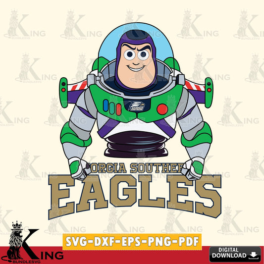 Digital download featuring Georgia Southern Eagles Buzz Lightyear football SVG PNG design suitable for Glowforge and laser cutting