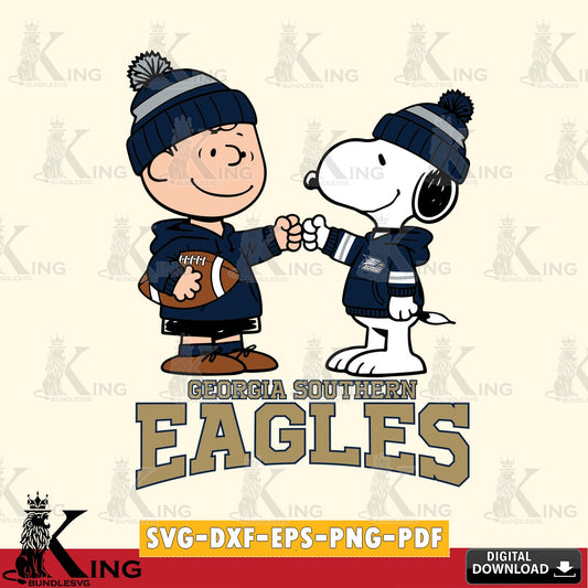 Georgia Southern Eagles CharlieBrown Football Fist Bump SVG, Cricut, Cut file  , Digital Download , Instant Download, Peanuts svg, NCAA svg, Football svg, Sport svg