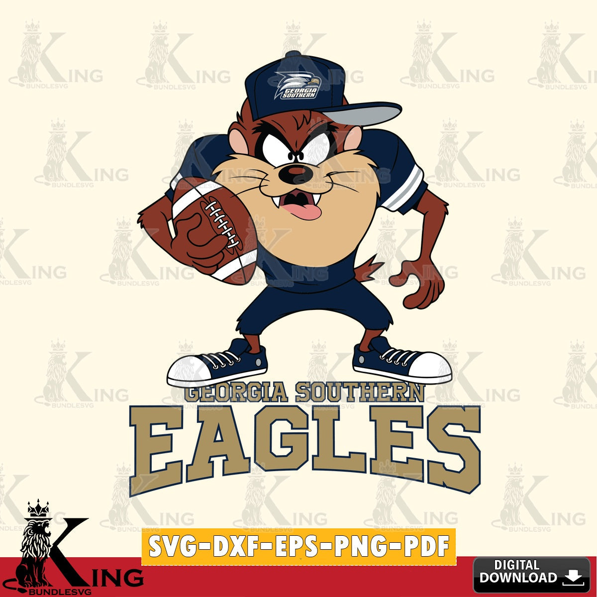 Georgia Southern Eagles Đồng phục bóng đá Taz SVG file, Cut file  , Digital Download , Instant Download, Taz svg, NCAA svg