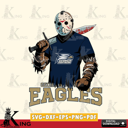 Beautiful illustration of Georgia Southern Eagles Jason Voorhees Football, NCAA digital file for silhouette cameo and cricut