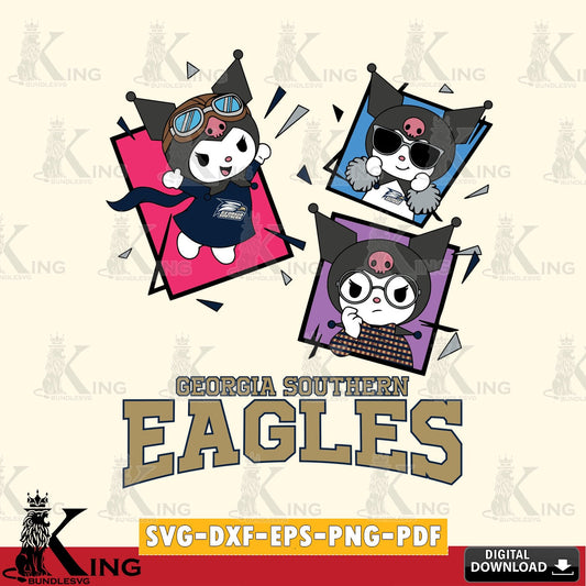 Georgia Southern Eagles Kuromi Action Football SVG file, Cricut, Cut file  , Digital Download , Instant Download, Sanrio svg, Clipart