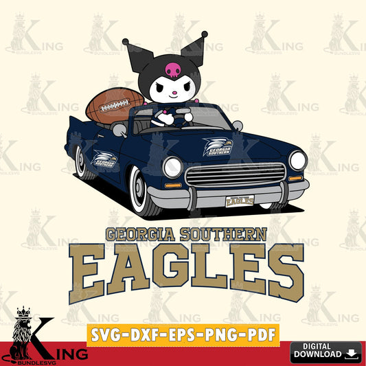 Georgia Southern Eagles Kuromi Car Football Game SVG file, Cricut, Cut file  , Digital Download , Instant Download, Sanrio svg, Clipart