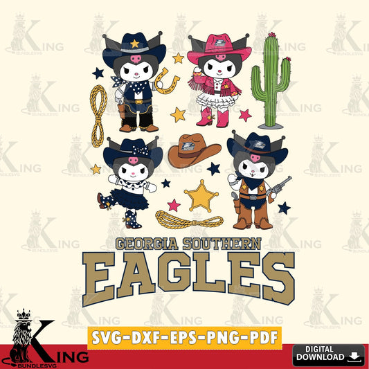 Georgia Southern Eagles Kuromi Cowboy Western SVG file, Cricut, Cut file  , Digital Download , Instant Download, Sanrio svg, Clipart