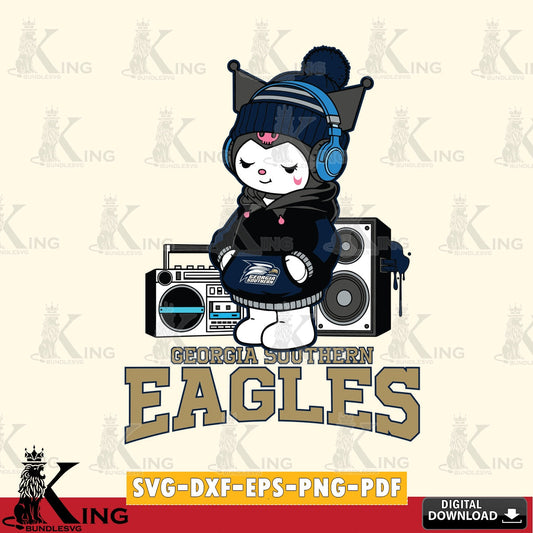 Georgia Southern Eagles Kuromi Football Music SVG file, Cricut, Cut file  , Digital Download , Instant Download, Sanrio svg, Clipart