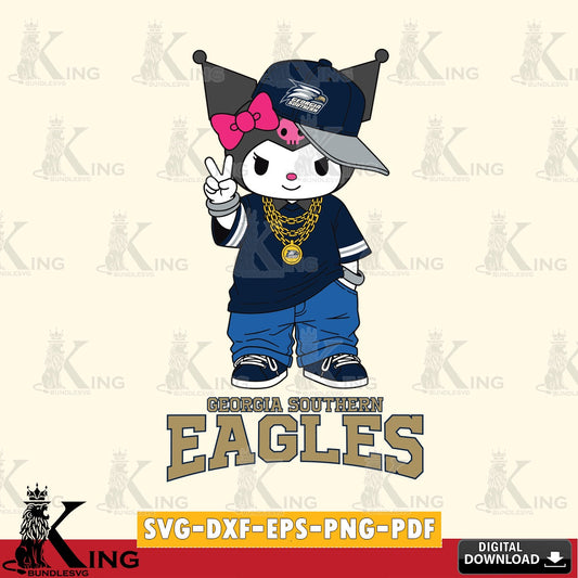 Georgia Southern Eagles Kuromi Streetwear Style SVG file, Cricut, Cut file  , Digital Download , Instant Download, Sanrio svg, Clipart