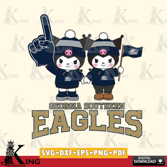 Georgia Southern Eagles Kuromi rugby Fan SVG file, Cricut, Cut file  , Digital Download , Instant Download, Sanrio svg, Clipart