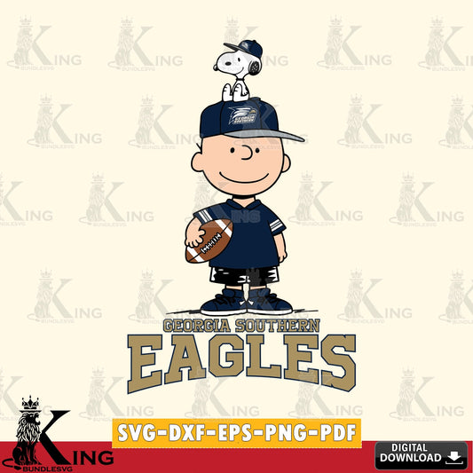 Georgia Southern Eagles Peanuts Football Rugby SVG, Cricut, Cut file  , Digital Download , Instant Download, Peanuts svg, NCAA svg, Football svg, Sport svg