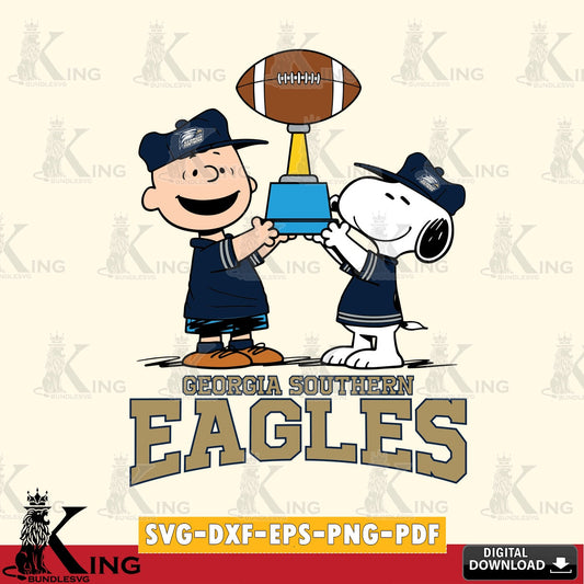 Georgia Southern Eagles Peanuts Football Trophy SVG, Cricut, Cut file  , Digital Download , Instant Download, Peanuts svg, NCAA svg, Football svg, Sport svg