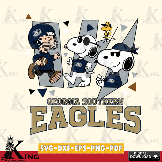 Georgia Southern Eagles Peanuts Joe Cool SVG, Cricut, Cut file  , Digital Download , Instant Download, Peanuts svg, NCAA svg, Football svg, Sport svg