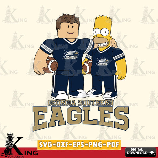 Georgia Southern Eagles Roblox & Homer Simpson Football SVG file , NCAA Cricut,  File cut , Digital Download , PDF File