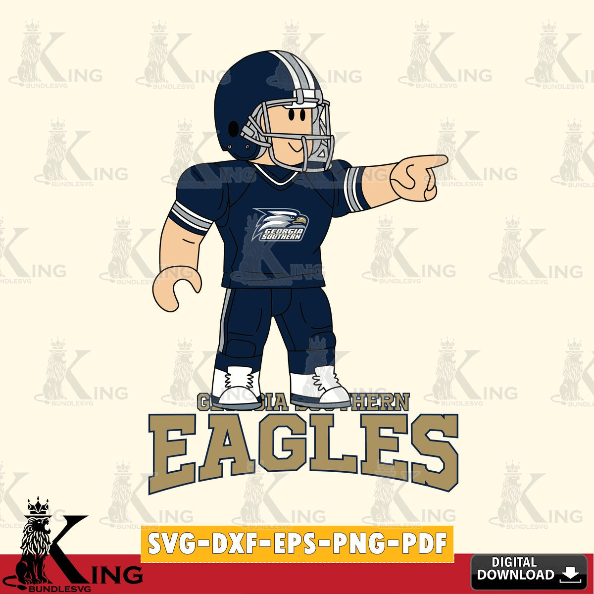 Georgia Southern Eagles Roblox Player Football SVG file , NCAA Cricut,  File cut , Digital Download , PDF File