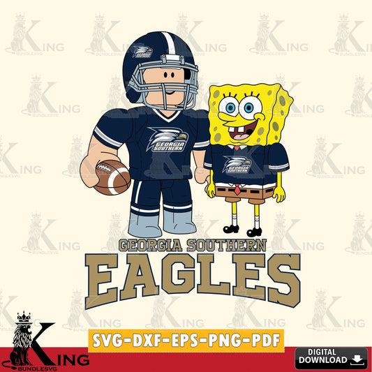 Georgia Southern Eagles Roblox & Spongebob Football SVG file , NCAA Cricut,  File cut , Digital Download , PDF File