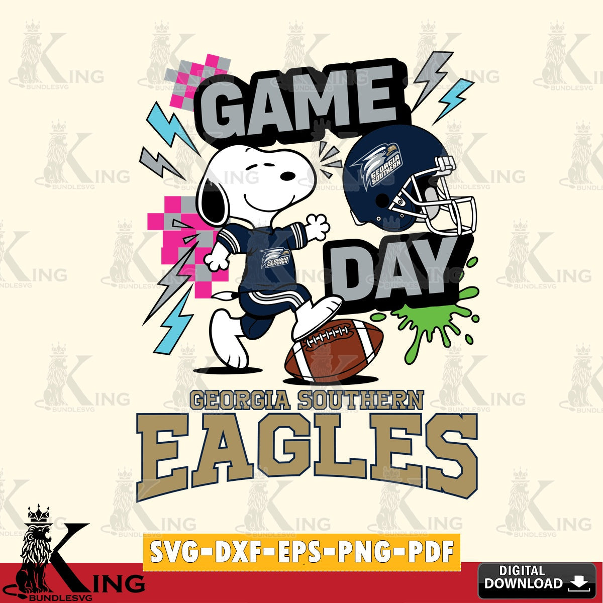 Georgia Southern Eagles Snoopy Game day SVG, Cricut, Cut file  , Digital Download , Instant Download, Peanuts svg, NCAA svg, Football svg, Sport svg