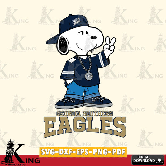 Georgia Southern Eagles Snoopy Say hi SVG, Cricut, Cut file  , Digital Download , Instant Download, Peanuts svg, NCAA svg, Football svg, Sport svg