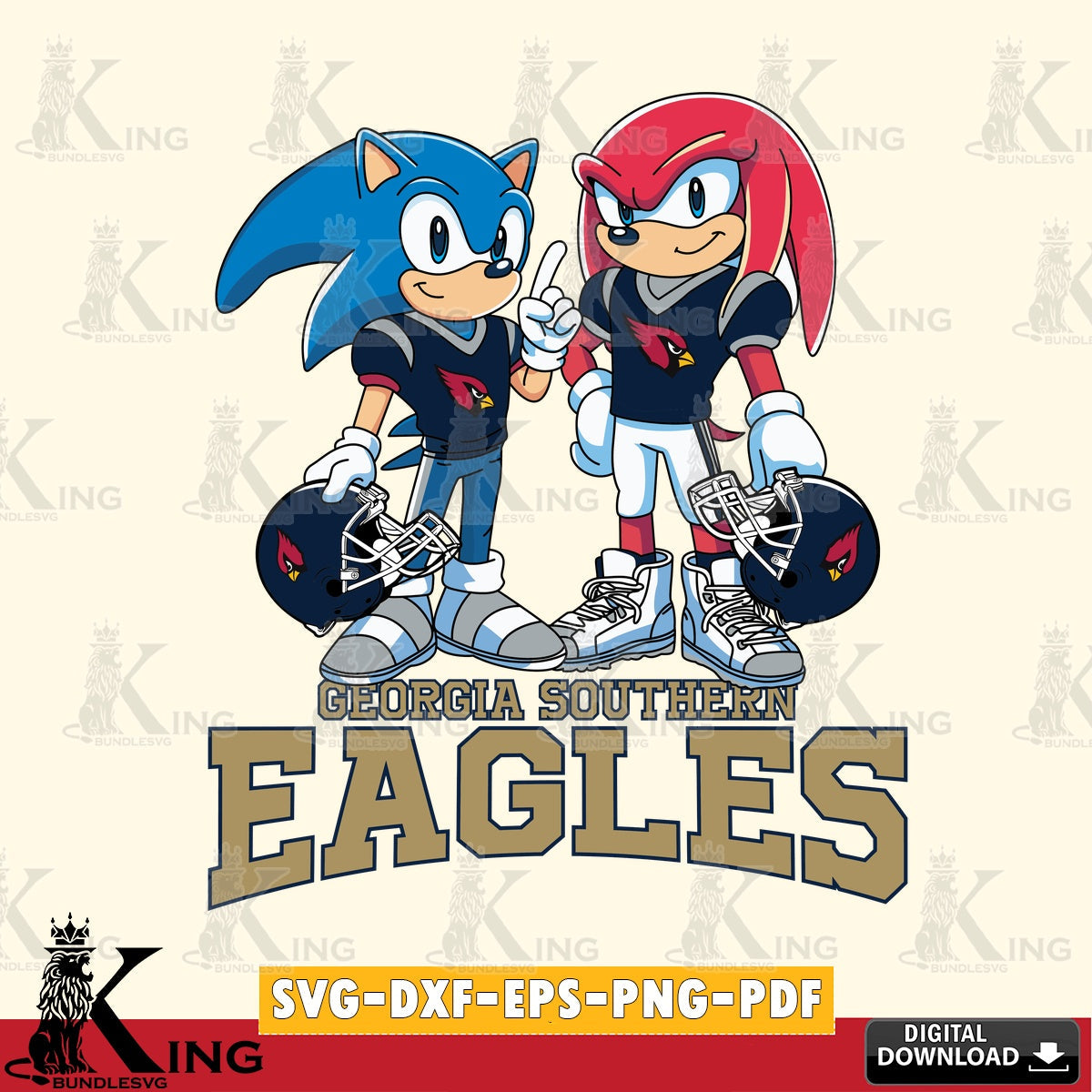 Georgia Southern Eagles Sonic And Knuckles Football SVG file, Vector , Digital Download , PDF File , Instant Download