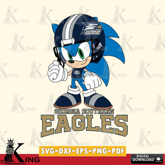 High-quality graphic of Georgia Southern Eagles Sonic Football Mascot PNG clipart for sublimation printing and graphic design