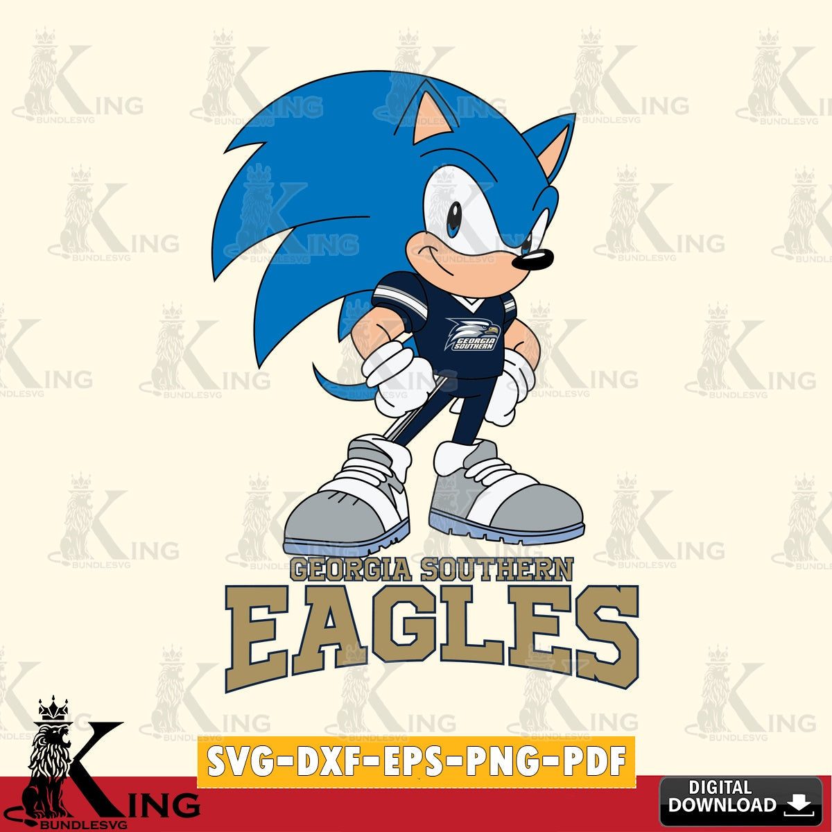 Digital clipart of Georgia Southern Eagles Sonic Football Star Mascot cut file ideal for vinyl projects and T-shirt printing