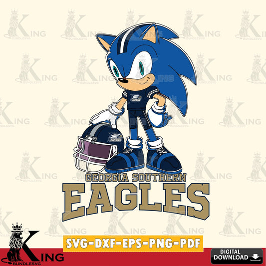 Custom design featuring Georgia Southern Eagles Sonic Player Football SVG PNG files perfect for Cricut and Silhouette cutting