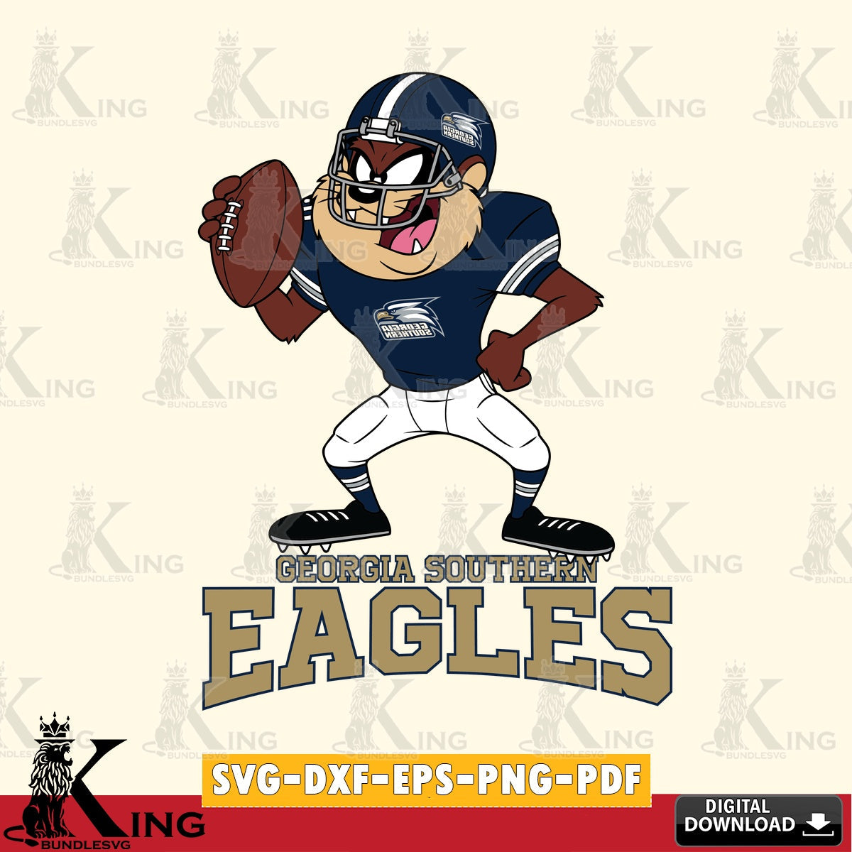 Georgia Southern Eagles Taz Football Player SVG file, Cut file  , Digital Download , Instant Download, Taz svg, NCAA svg