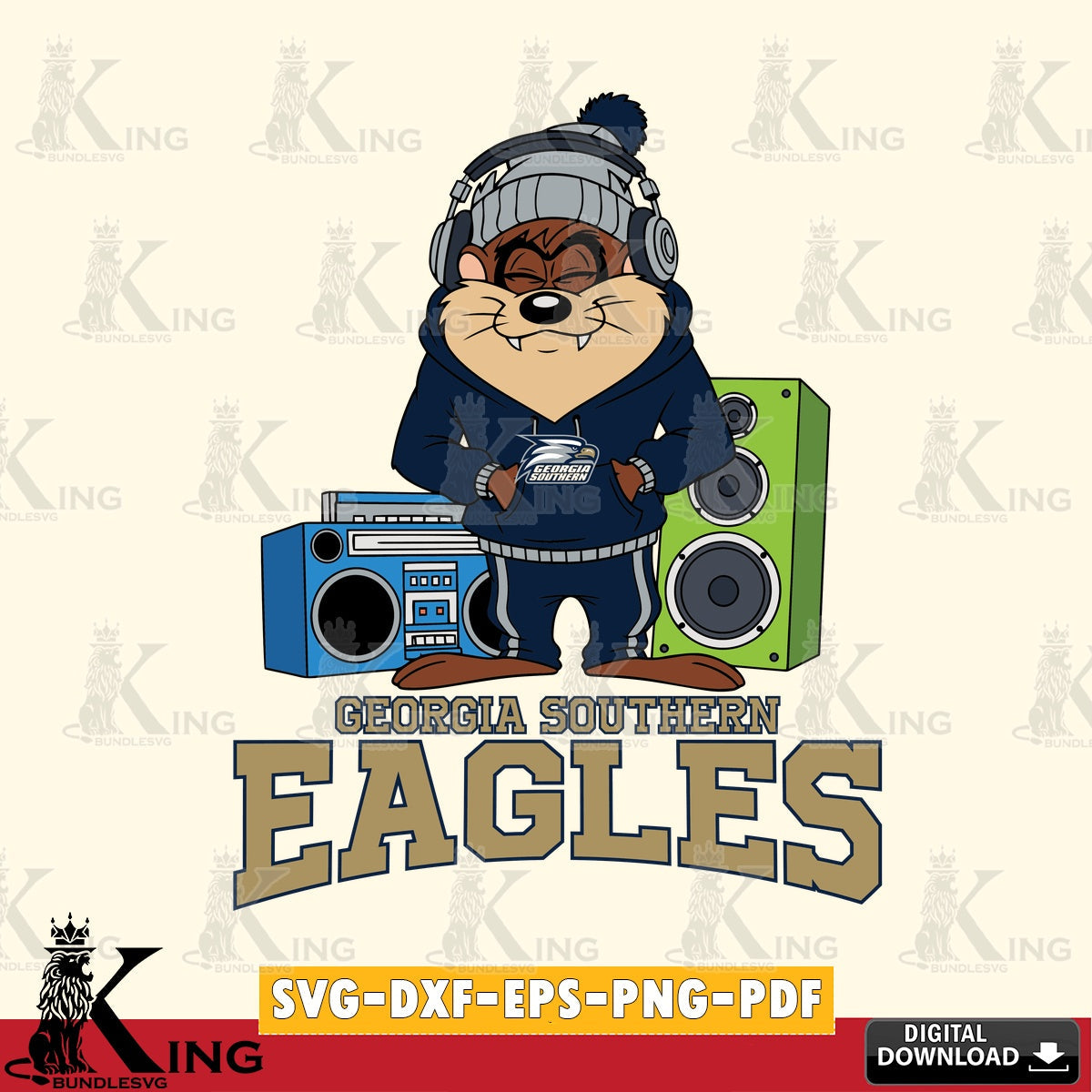 Georgia Southern Eagles Taz Hip Hop SVG file, Cut file  , Digital Download , Instant Download, Taz svg, NCAA svg