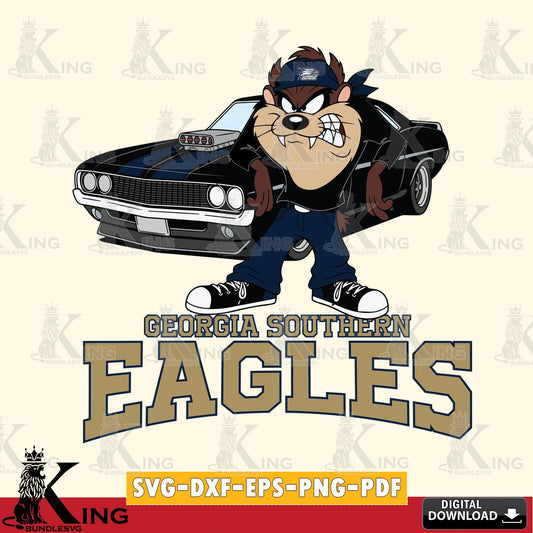 Georgia Southern Eagles Taz Racing Car SVG file, Cut file  , Digital Download , Instant Download, Taz svg, NCAA svg