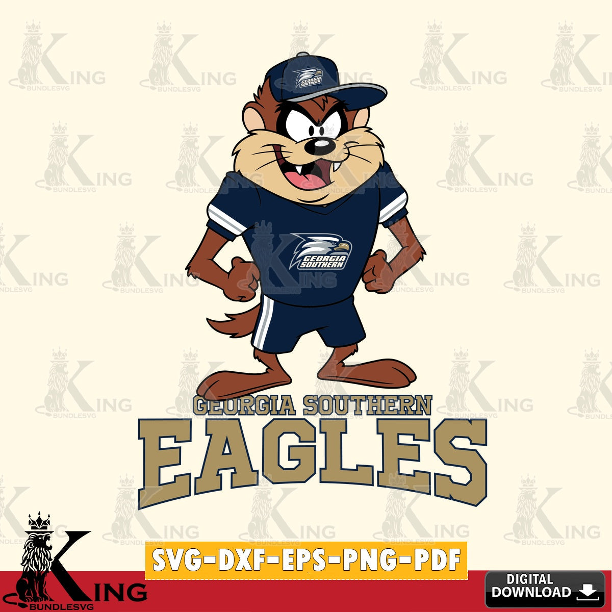 Georgia Southern Eagles Taz Standing Pose SVG file, Cut file  , Digital Download , Instant Download, Taz svg, NCAA svg