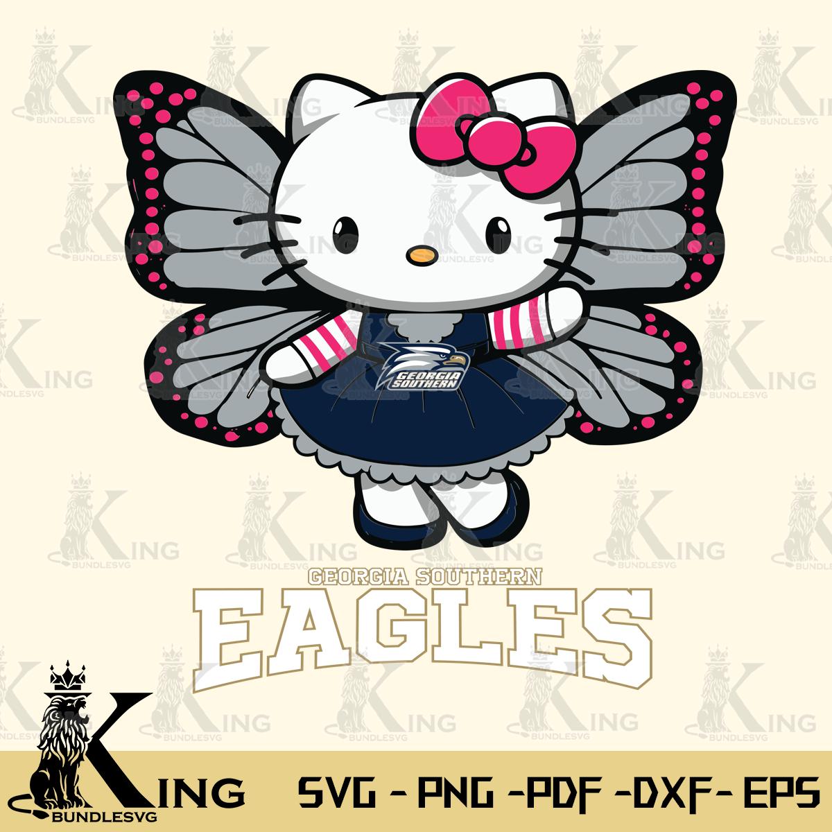 Georgia Southern Eagles Whimsical Kitty Wings Svg Eps Dxf Png File, Digital Download