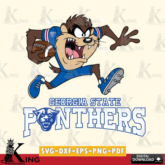 Georgia State Panthers Angry Taz Football SVG file, Cut file  , Digital Download , Instant Download, Taz svg, NCAA svg