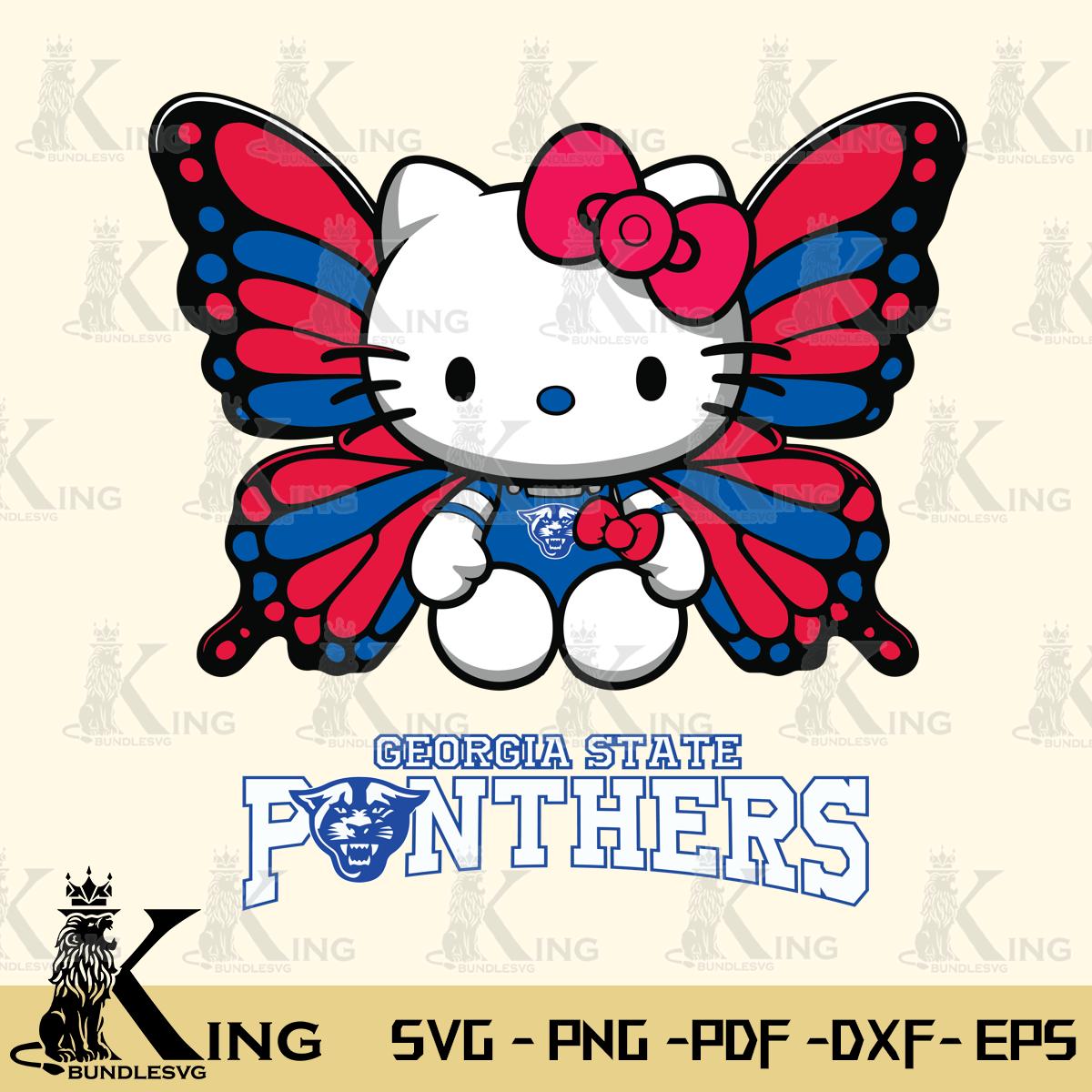 Georgia State Panthers Butterfly Kitty Delight Svg Eps Dxf Png File, Digital Download