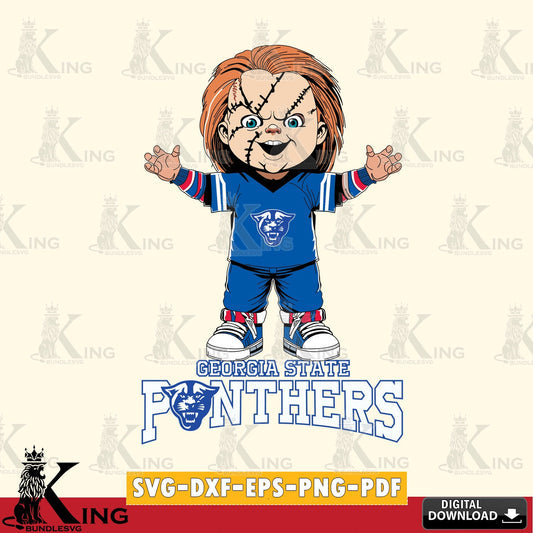 Modern graphic depicting Georgia State Panthers Chucky Football, a high-quality vector for DIY scrapbooking and home decor