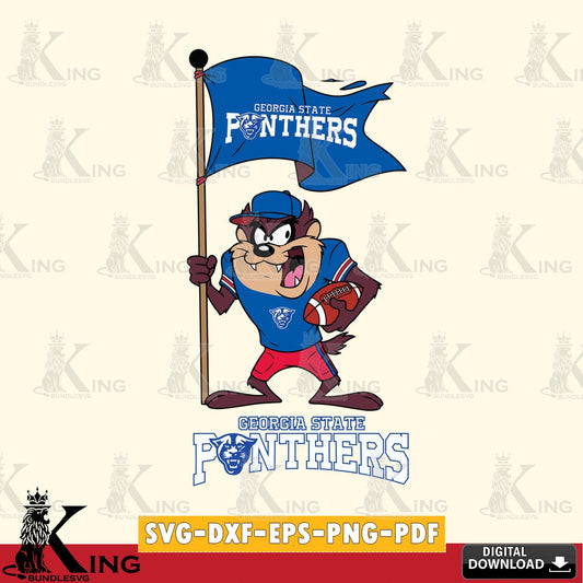 Georgia State Panthers Football Taz Flag Art SVG file, Cut file  , Digital Download , Instant Download, Taz svg, NCAA svg