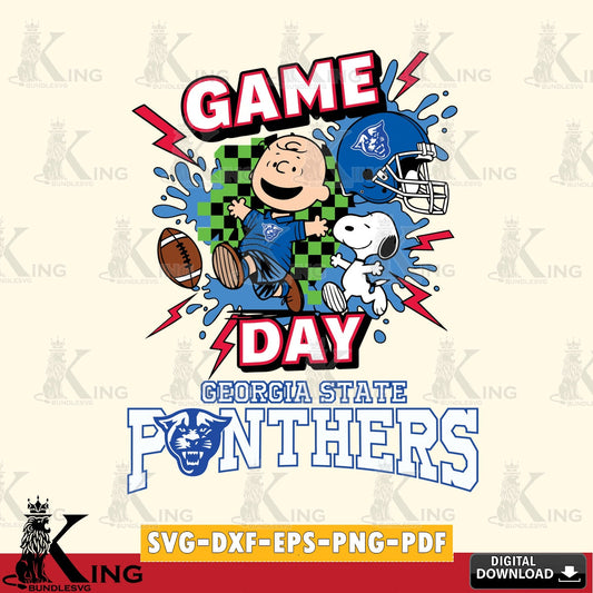Georgia State Panthers Game Day Peanuts SVG, Cricut, Cut file  , Digital Download , Instant Download, Peanuts svg, NCAA svg, Football svg, Sport svg